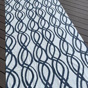 West Elm Scribble Lattice Printed Curtain Midnight Panel Set of 6  48" x 96"